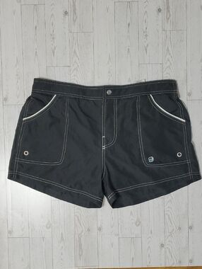 Free Country Black Swim Shorts Swimsuit Bottom Women's Size Large